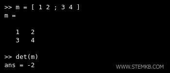 an example of matrix calculus in Octave