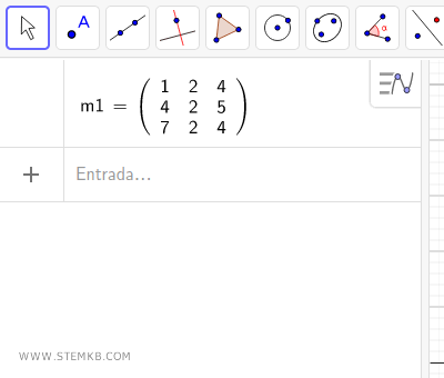 escribe una matriz cuadrada con 3 filas y 3 columnas