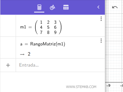 el rango de la matriz