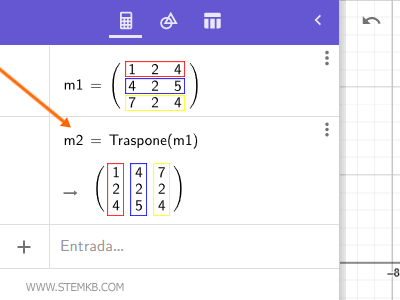la explicaci&oacute;n matem&aacute;tica de la matriz transpuesta en &aacute;lgebra lineal