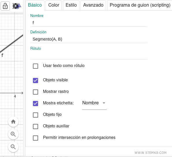 Cómo modificar el segmento en GeoGebra