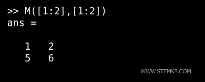how to extract a 2x2 submatrix