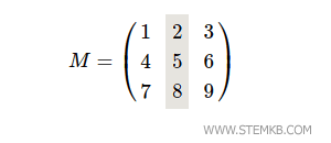 The second column of the matrix