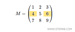 extract the first and the third column in the second row of the matrix