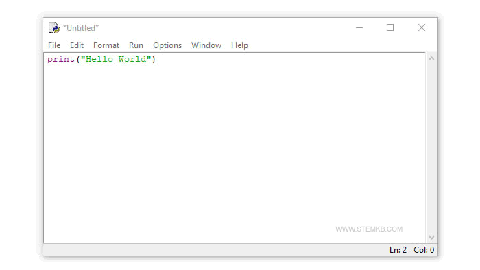 write a simple program to display hello world