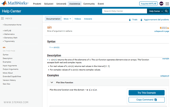Matlab Documentation of commnds