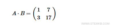 Row-by-column product of two matrices