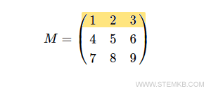 the first row of the matrix