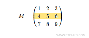 the second row of the matrix
