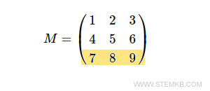 the third row of the matrix