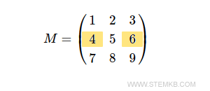 the first and third row in the second row of the matrix