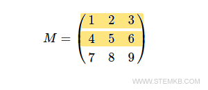 the first two rows of the matrix