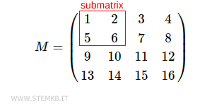 the square 2x2 submatrix