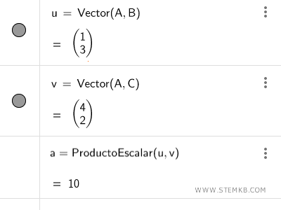 calculando el producto escalar